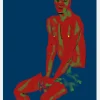 A Man Posing Blue Canvastavla (30x40 cm)