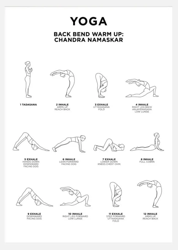 Back Bend - Warm Up - White Canvastavla (30x40 cm)