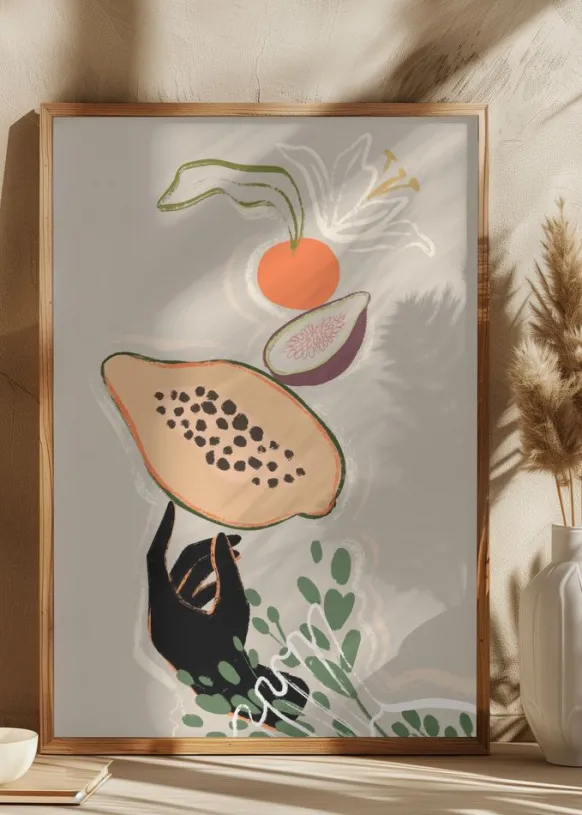 Balancing Fruits Poster (21x29.7 cm (A4))