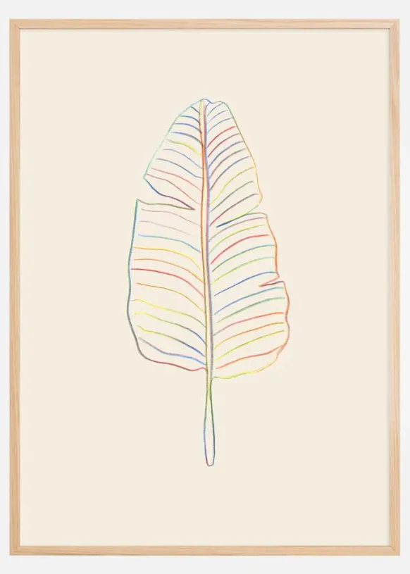 Banana Rainbow Leaf Poster (21x29.7 cm (A4))