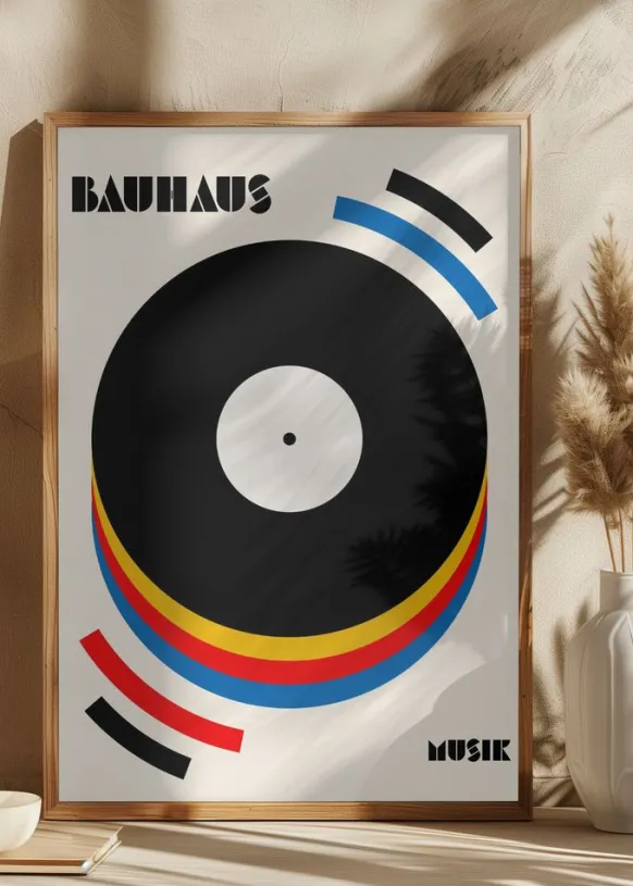 Bauhaus Musik Retro Illustration Poster (21x29.7 cm (A4))
