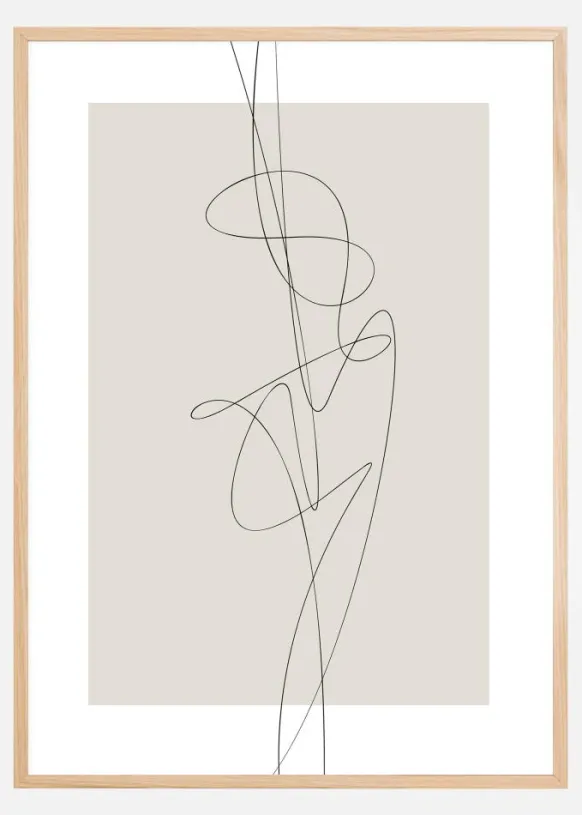 Beige Abstract Poster (21x29.7 cm (A4))