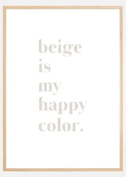 Beige is my happy color Poster (21x29.7 cm (A4))