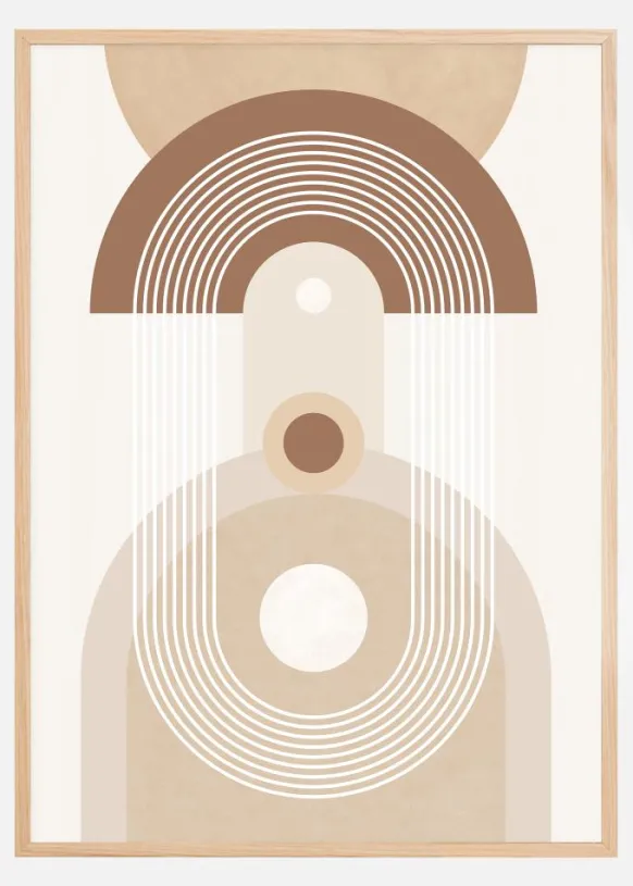 Beige Mid Century Poster No.3 Poster (21x29.7 cm (A4))