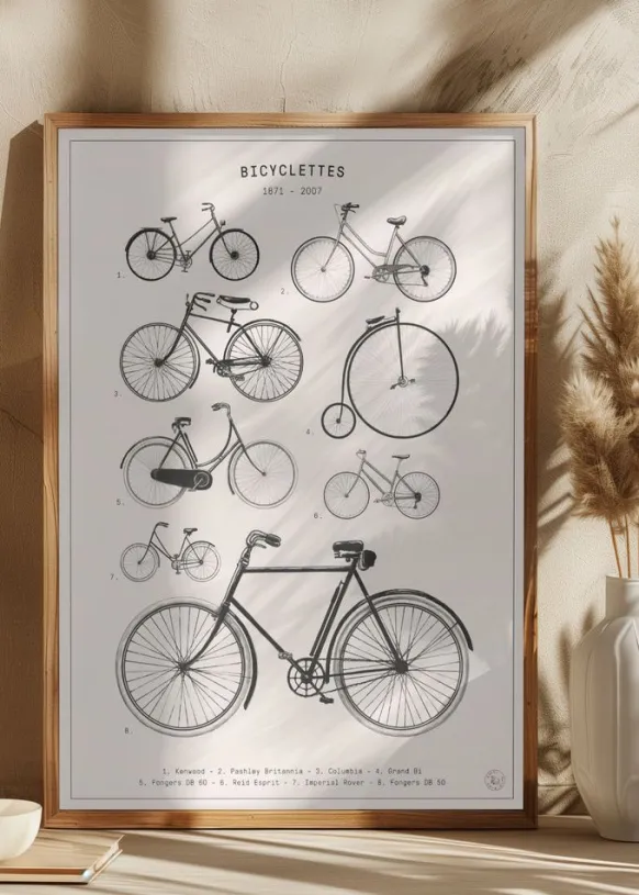 Bicyclettes Poster (21x29.7 cm (A4))