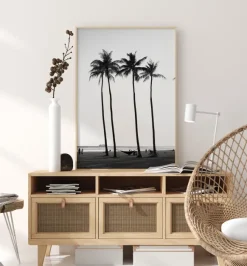 Black And White Palm TreesPoster (21x29.7 cm (A4))