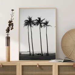 Black And White Palm TreesPoster (21x29.7 cm (A4))