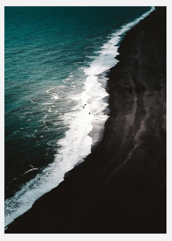 Black Beach Canvastavla (30x40 cm)