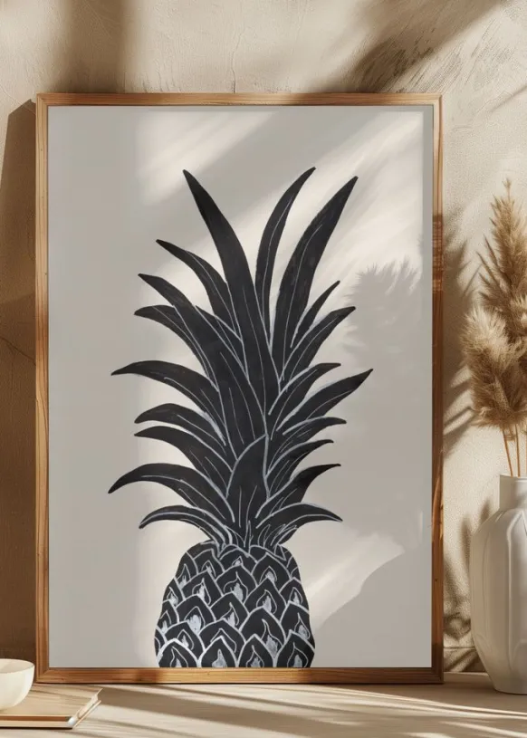 Black Pineapple Poster (21x29.7 cm (A4))