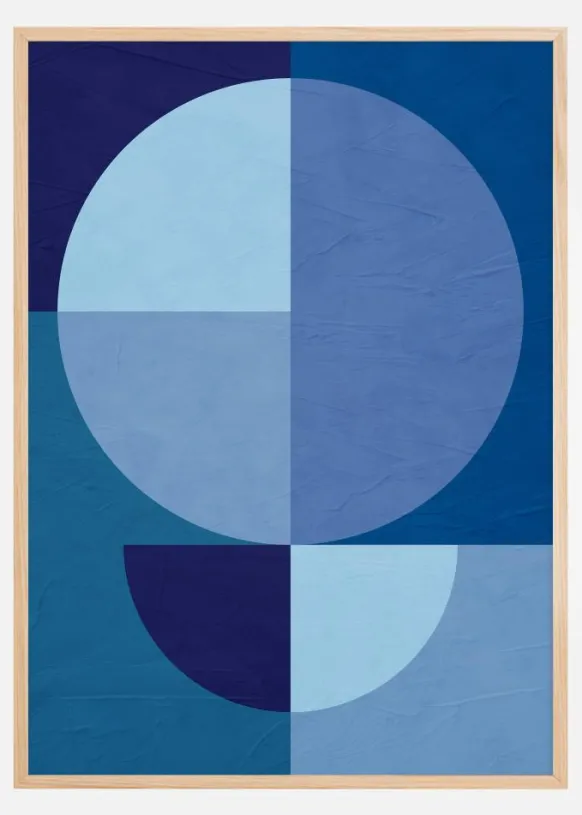 Blue Circles Poster (21x29.7 cm (A4))