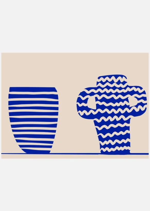 Blue Vases Canvastavla (30x40 cm)