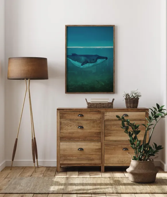 Blue Whale Poster (21x29.7 cm (A4))