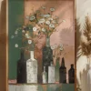 Bottles And Flowers Poster (21x29.7 cm (A4))