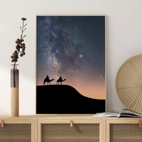 Camels Under The Stars Poster (21x29.7 cm (A4))