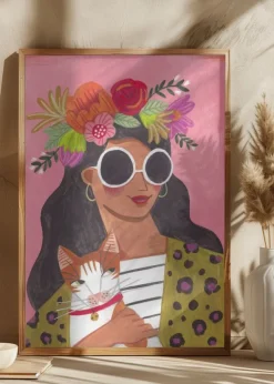 Cat Lady Poster (21x29.7 cm (A4))