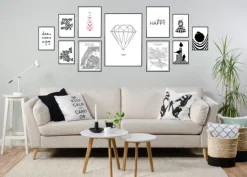 Choose happy - Svart Poster (30x40 cm)