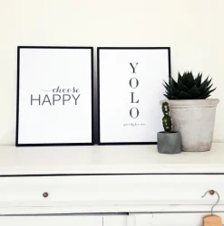 Choose happy - Svart Poster (30x40 cm)