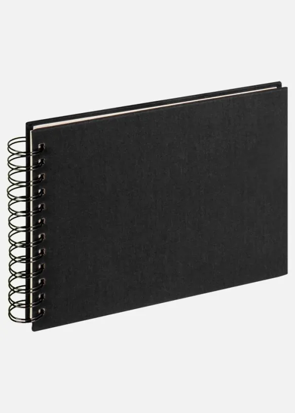 Cloth Spiralalbum Svart - 19,5x15 cm (40 Vita sidor / 20 blad)