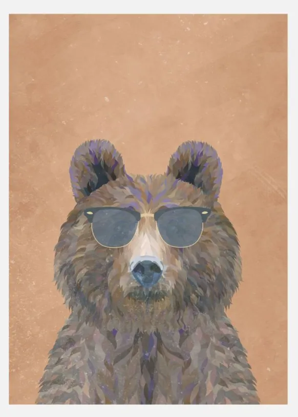 Cool Bear Portrait Canvastavla (30x40 cm)