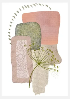 Delicate Pink And Green 1 Canvastavla (30x40 cm)