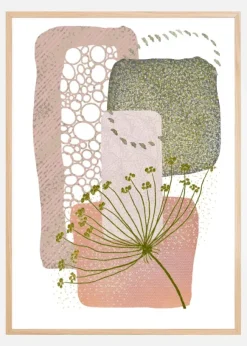 Delicate Pink and Green 2 Poster (21x29.7 cm (A4))