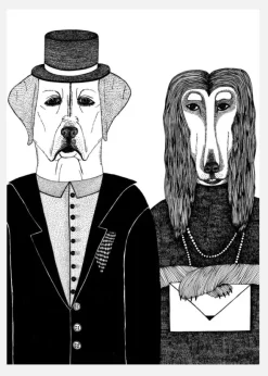Dogs Couple Canvastavla (30x40 cm)