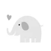 Elefant Solo - Dimgrå Poster (30x40 cm)
