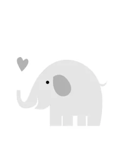 Elefant Solo - Dimgrå Poster (30x40 cm)