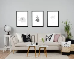Elefant Solo - Dimgrå Poster (30x40 cm)