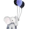 Elephant With Balloons Poster (21x29.7 cm (A4))