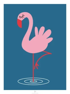 Flamingo - Blue Poster (30x40 cm)