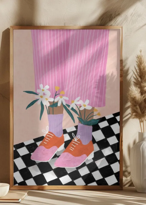 Floral Socks Poster (21x29.7 cm (A4))