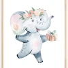 Flower Elephant Poster (21x29.7 cm (A4))