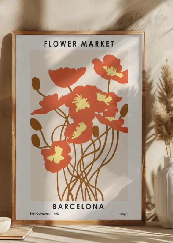 Flower Market. Barcelona Poster (21x29.7 cm (A4))