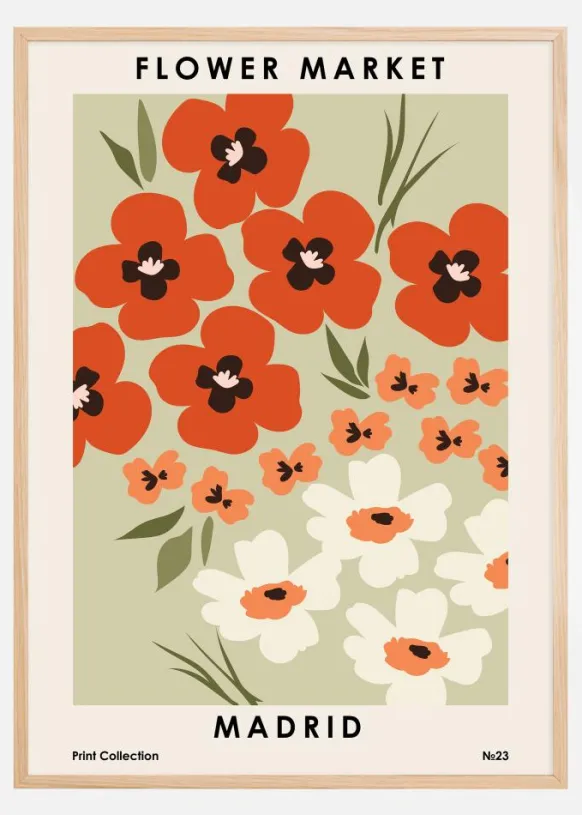 Flower Market Madrid Poster (21x29.7 cm (A4))