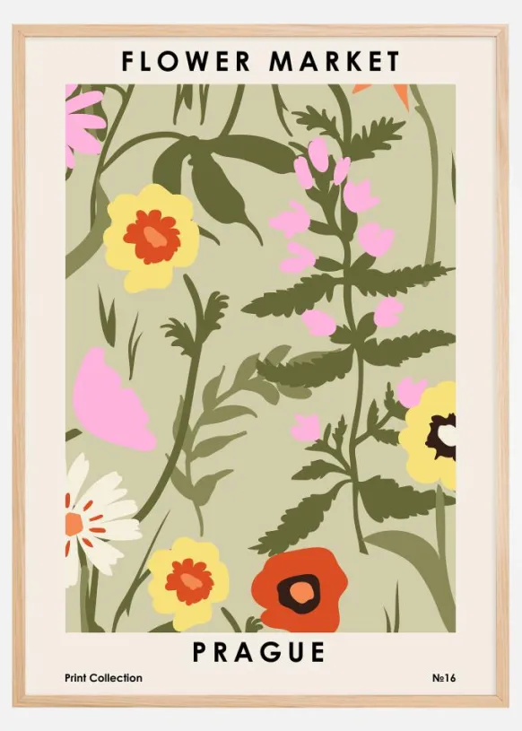 Flower Market Prague Poster (21x29.7 cm (A4))