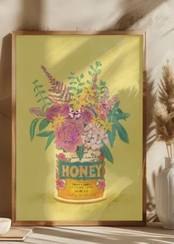 Flowers In a vintage Honey Can Poster (21x29.7 cm (A4))
