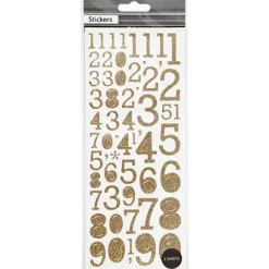 Focus Glitterstickers Guld Numbers