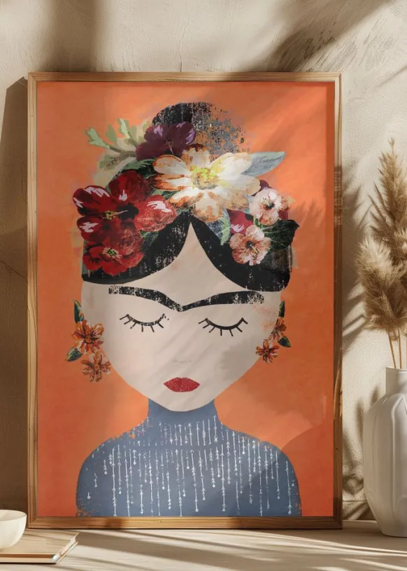 Frida (Orange Version) Poster (21x29.7 cm (A4))