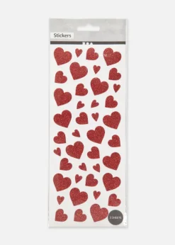 Glitterstickers Röda hjärtan 2-pack