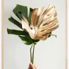 Golden monstera Poster (21x29.7 cm (A4))