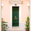 Green Paris Door Poster (21x29.7 cm (A4))