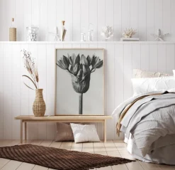 Grey Flower Poster (21x29.7 cm (A4))