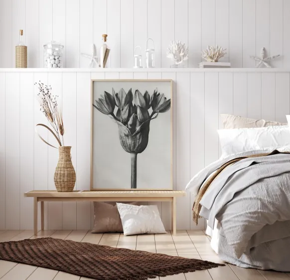 Grey Flower Poster (21x29.7 cm (A4))
