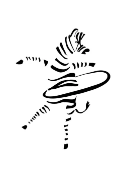 Hula Hoop Zebra Poster (21x29.7 cm (A4))