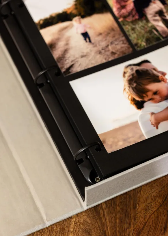 KAILA MEMORIES Grey - Coffee Table Photo Album (60 Svarta Sidor / 30 Blad)