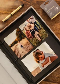 KAILA MEMORIES Grey/White - Coffee Table Photo Album (60 Svarta Sidor / 30 Blad)
