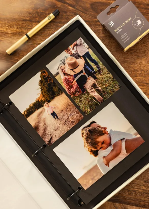 KAILA MOMENTS Creme - Coffee Table Photo Album (60 Svarta Sidor / 30 Blad)