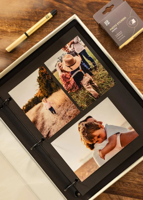 KAILA PHOTO ALBUM Creme - Coffee Table Photo Album (60 Svarta Sidor / 30 Blad)