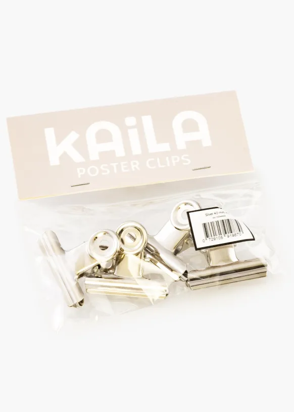 KAILA Poster Clip Silver 40 mm - 4-p